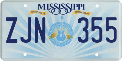 MS license plate ZJN355