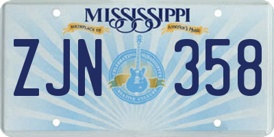 MS license plate ZJN358