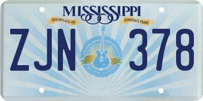 MS license plate ZJN378
