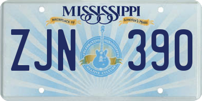 MS license plate ZJN390