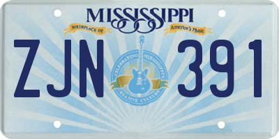 MS license plate ZJN391