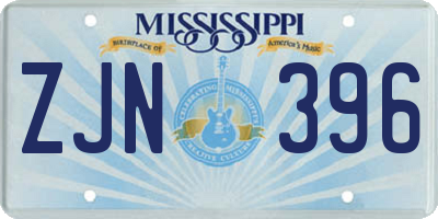 MS license plate ZJN396