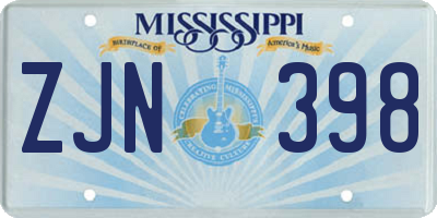 MS license plate ZJN398