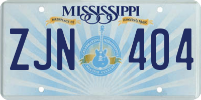 MS license plate ZJN404
