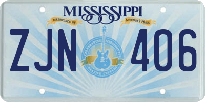 MS license plate ZJN406