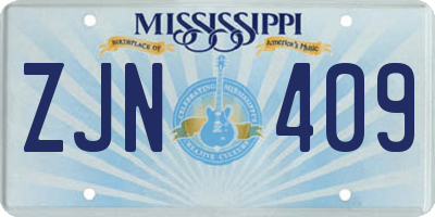 MS license plate ZJN409