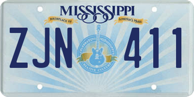 MS license plate ZJN411