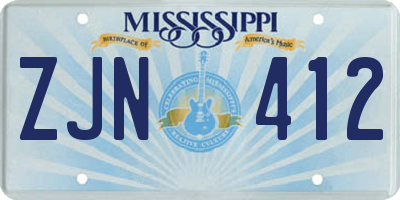 MS license plate ZJN412