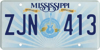 MS license plate ZJN413