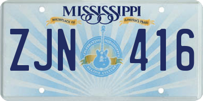 MS license plate ZJN416