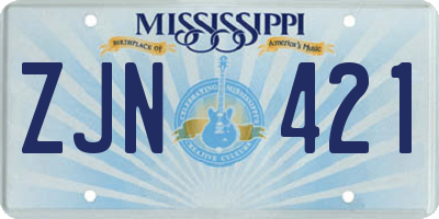 MS license plate ZJN421
