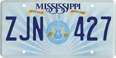 MS license plate ZJN427