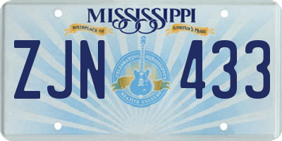 MS license plate ZJN433