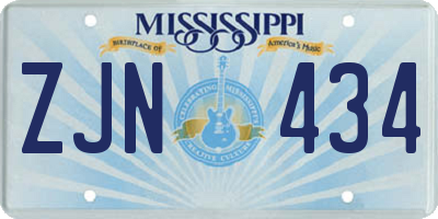 MS license plate ZJN434
