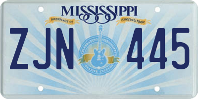 MS license plate ZJN445