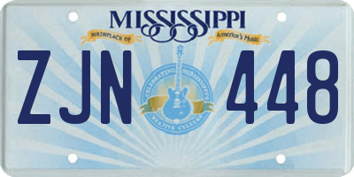 MS license plate ZJN448
