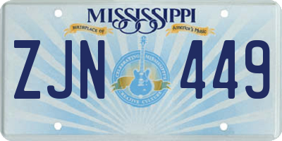 MS license plate ZJN449