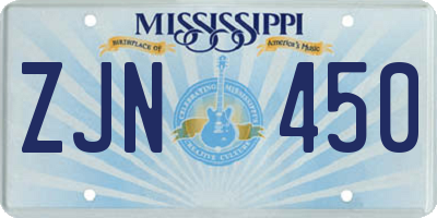 MS license plate ZJN450