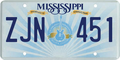 MS license plate ZJN451