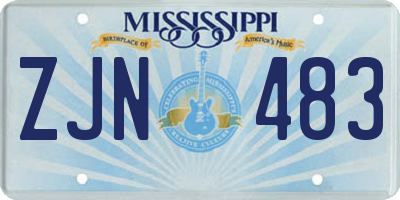 MS license plate ZJN483