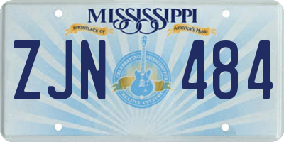 MS license plate ZJN484