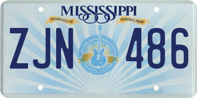 MS license plate ZJN486
