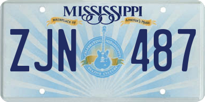 MS license plate ZJN487