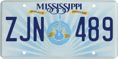 MS license plate ZJN489