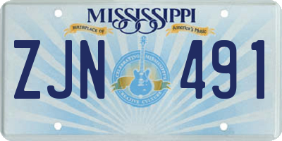 MS license plate ZJN491