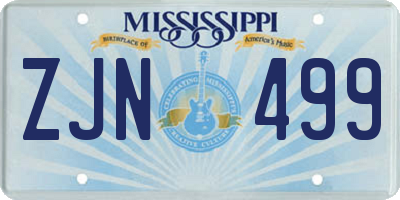 MS license plate ZJN499