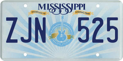 MS license plate ZJN525
