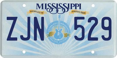 MS license plate ZJN529