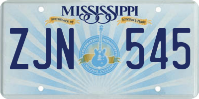 MS license plate ZJN545