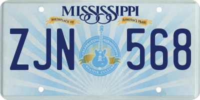 MS license plate ZJN568