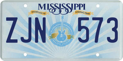 MS license plate ZJN573