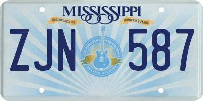 MS license plate ZJN587
