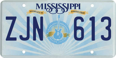 MS license plate ZJN613