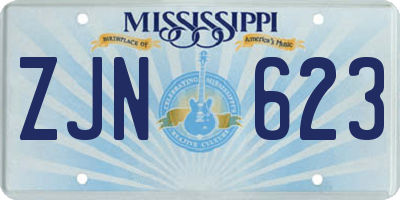 MS license plate ZJN623