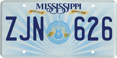MS license plate ZJN626
