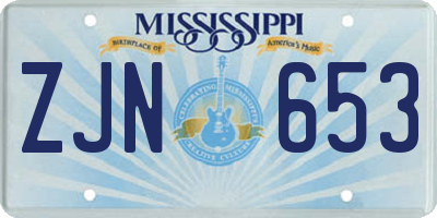 MS license plate ZJN653