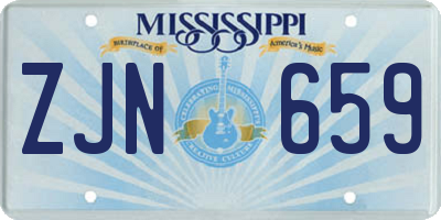 MS license plate ZJN659