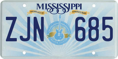 MS license plate ZJN685