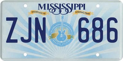 MS license plate ZJN686