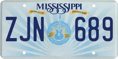 MS license plate ZJN689