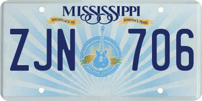 MS license plate ZJN706