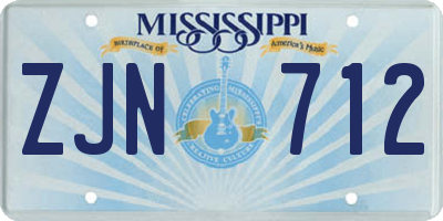 MS license plate ZJN712