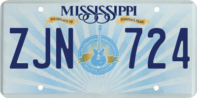 MS license plate ZJN724