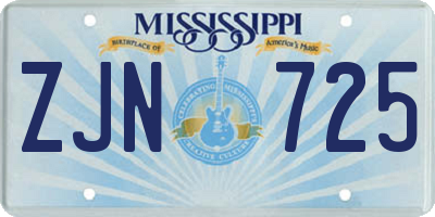 MS license plate ZJN725