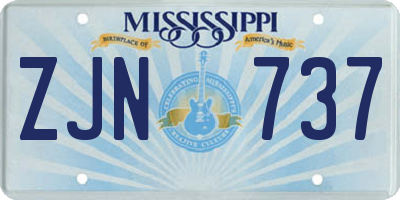 MS license plate ZJN737