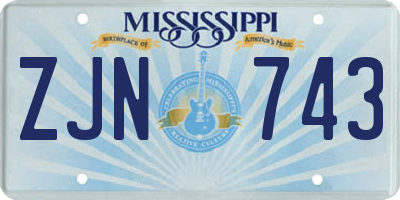MS license plate ZJN743